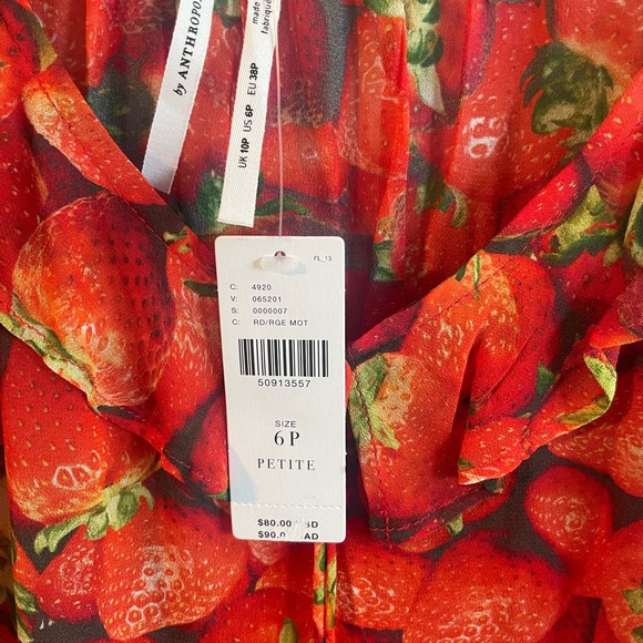 NWT Anthropologie Strawberry Sheer tank - Picture 6 of 7